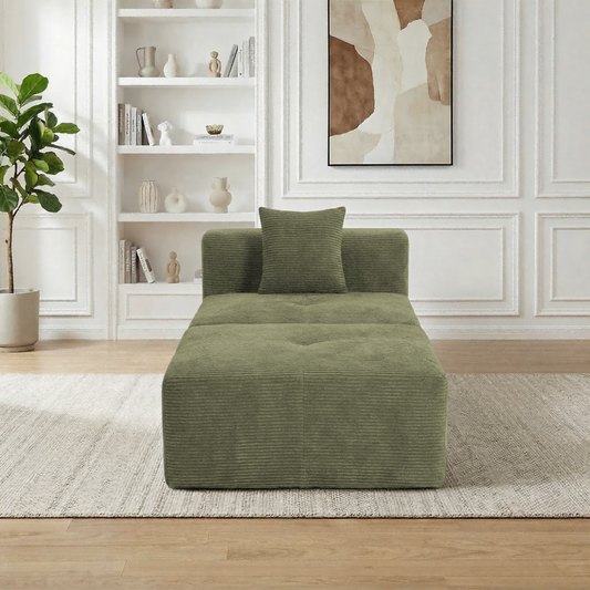 DELMANGO Cloud Sectional Sofa Bed, Sleeper Couch for Living Room, Extra Deep Loveseat, No Assembly,Green