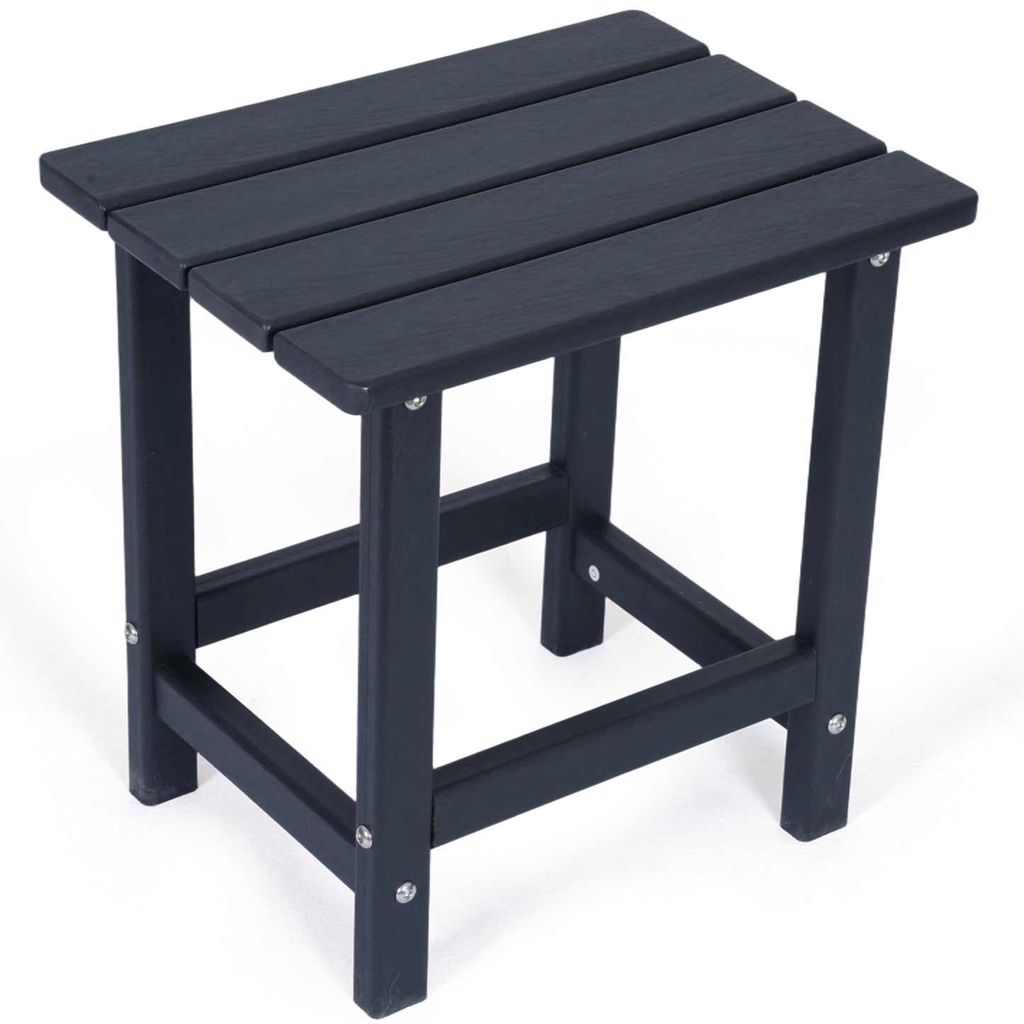 DELMANGO HDPE Outdoor Side Table - All Weather Performance Patio Side Table, Waterproof Small Outdoor End Table for Patio, Garden, Lawn, Pool, Balcony, Living Room Black