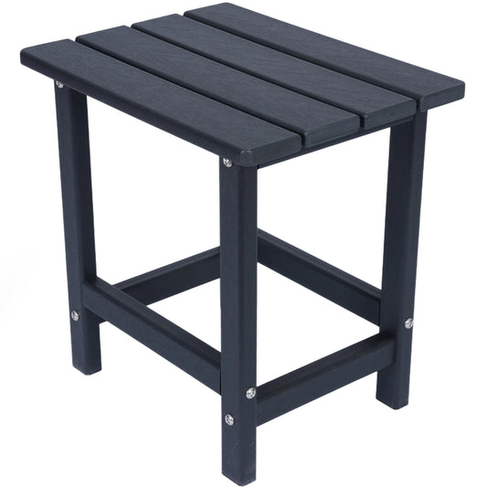 DELMANGO HDPE Outdoor Side Table - All Weather Performance Patio Side Table, Waterproof Small Outdoor End Table for Patio, Garden, Lawn, Pool, Balcony, Living Room Black