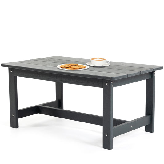 DELMANGO Outdoor HDPE Coffee Table Gray