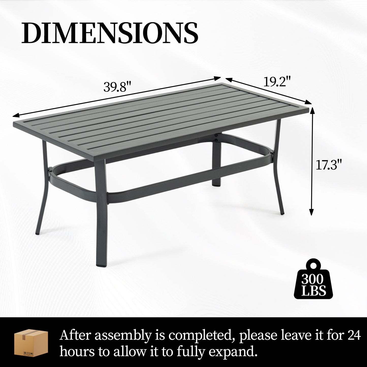 DELMANGO Outdoor Coffee Table for Garden, Backyard, Porch, Grey