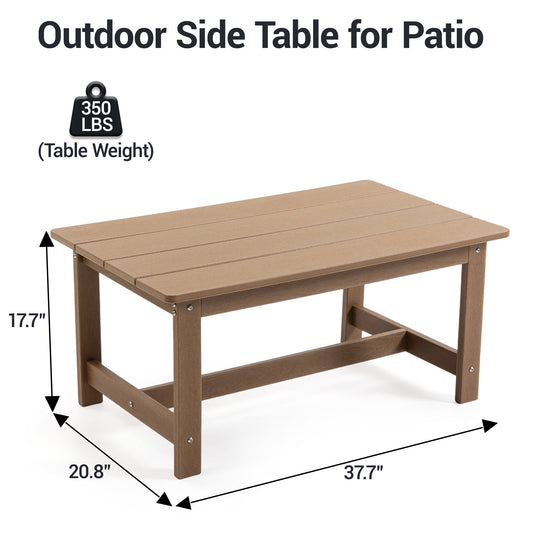 DELMANGO Outdoor HDPE Coffee Table Brown