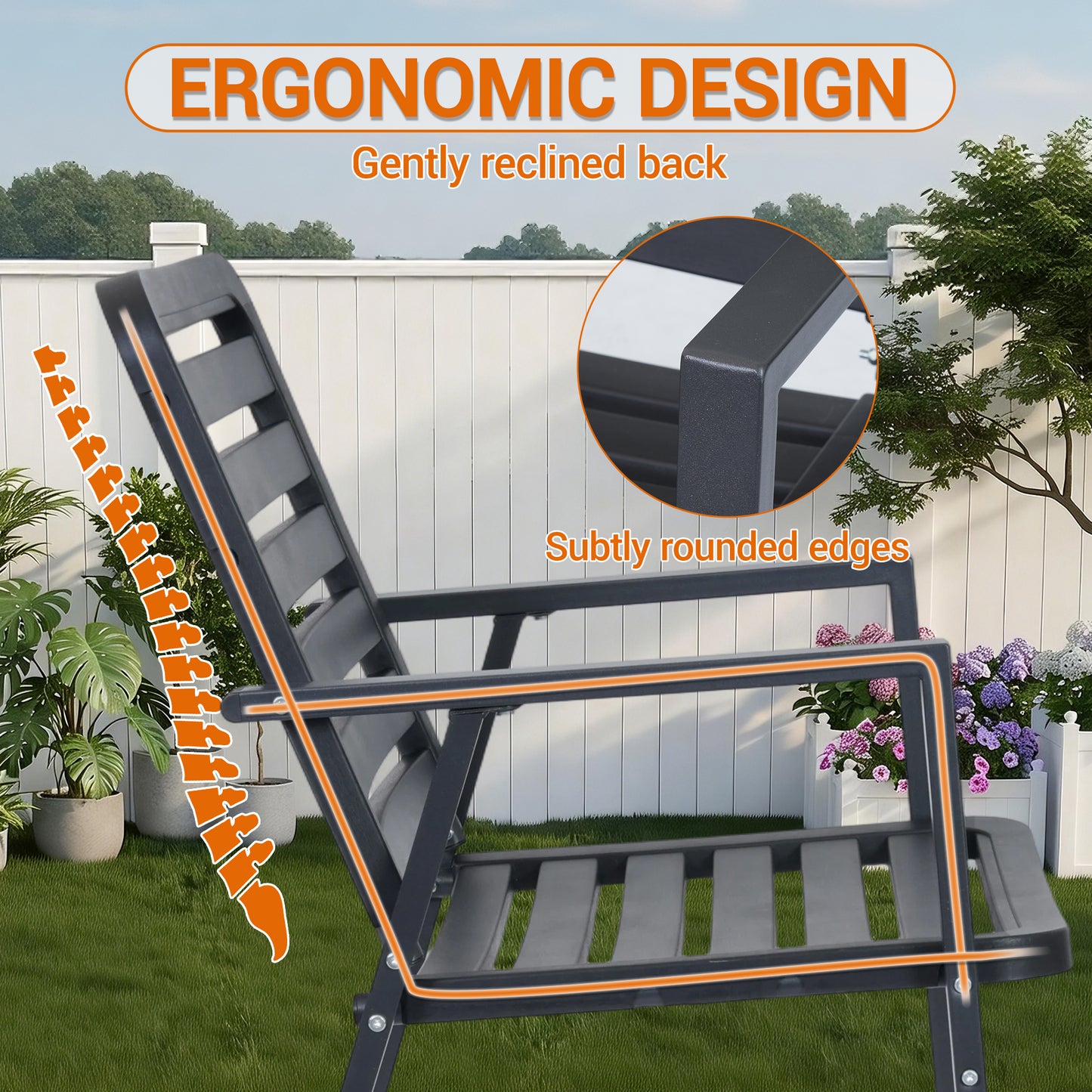 DELMANGO 3 Pieces Bistro Table and Chairs, Waterproof Patio Furniture Set, All-Weather Outdoor Table and Chairs, Balcony Furniture for Porch, Yard, Garden, Grey