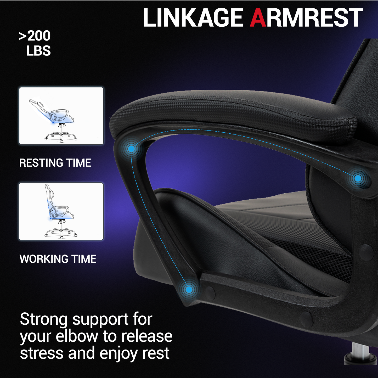 DELMANGO Ergonomic Gaming Chair, Racing Style Office Computer Desk Chair, Swivel PU Leather PC Gamer Chair, Black