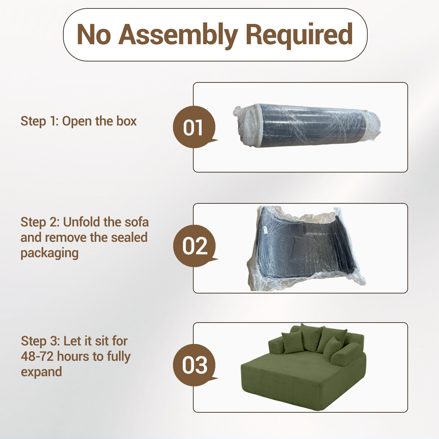 DELMANGO 58" Corduroy Chaise Lounge Chair, Oversized Boneless Sleeper Sofa with Armrests & 4 Pillows, No Assembly, for Living Room, Green