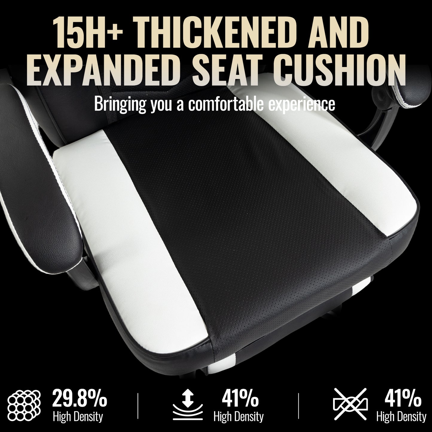 Delmango Gaming Chair 350lb Weight Capacity with Footrest, Big & Tall Ergonomic Office Chair for Adults with Oversized Headrest and Lumbar Pillow, Computer Chair Gaming for Office£¨White£©