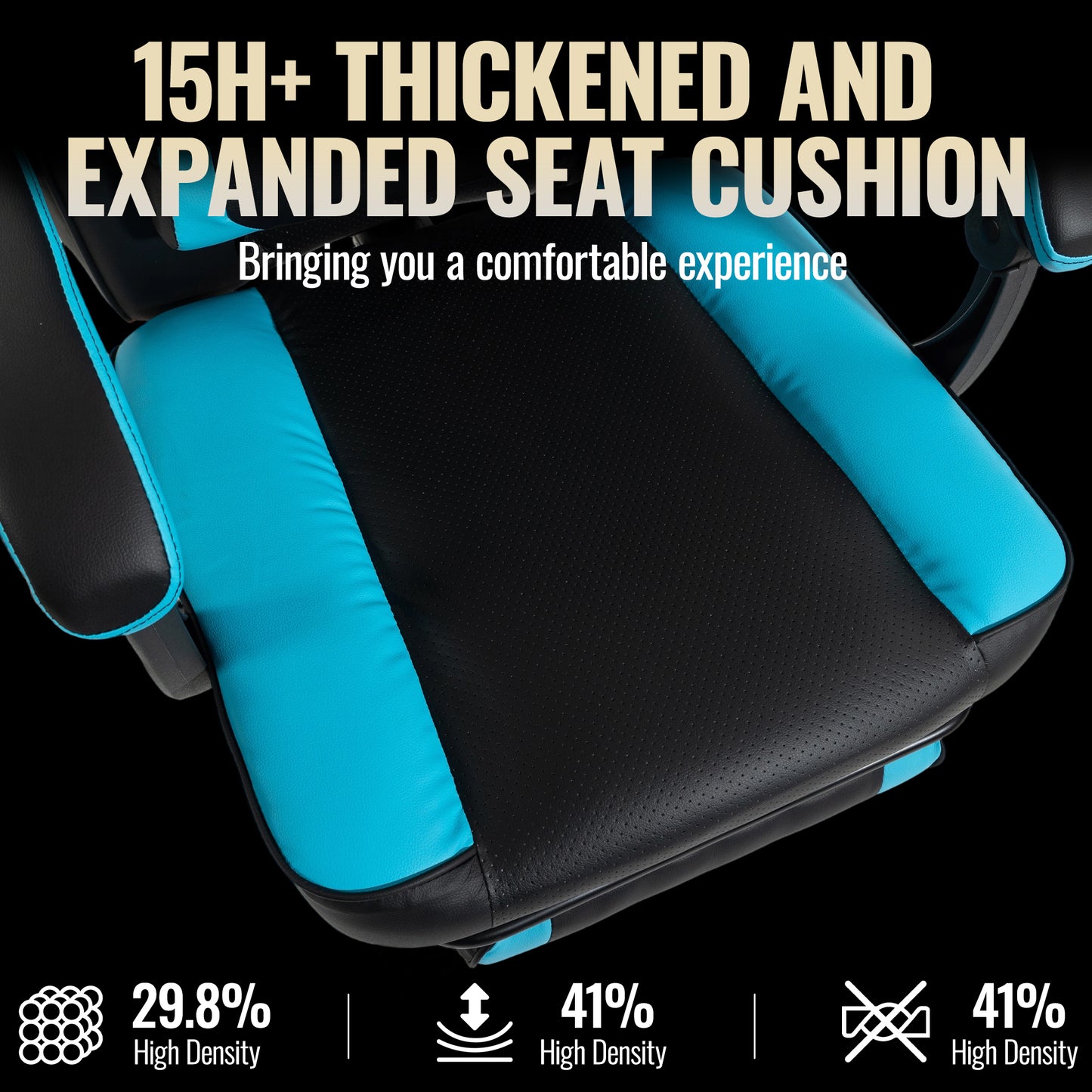 Big & Tall Gaming Chair 350lb Weight Capacity with Footrest, Ergonomic Video Game Chair for Adults with Oversized Headrest and Lumbar Pillow, Computer Chair Gaming for Office£¨Blue£©