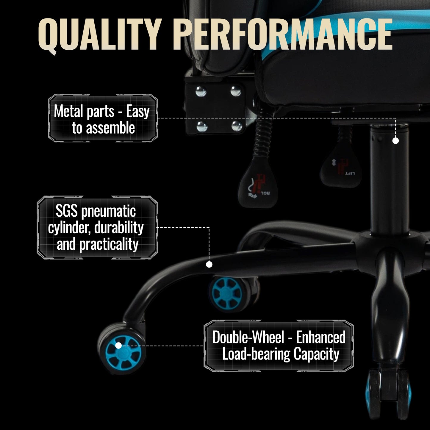 Big & Tall Gaming Chair 350lb Weight Capacity with Footrest, Ergonomic Video Game Chair for Adults with Oversized Headrest and Lumbar Pillow, Computer Chair Gaming for Office£¨Blue£©