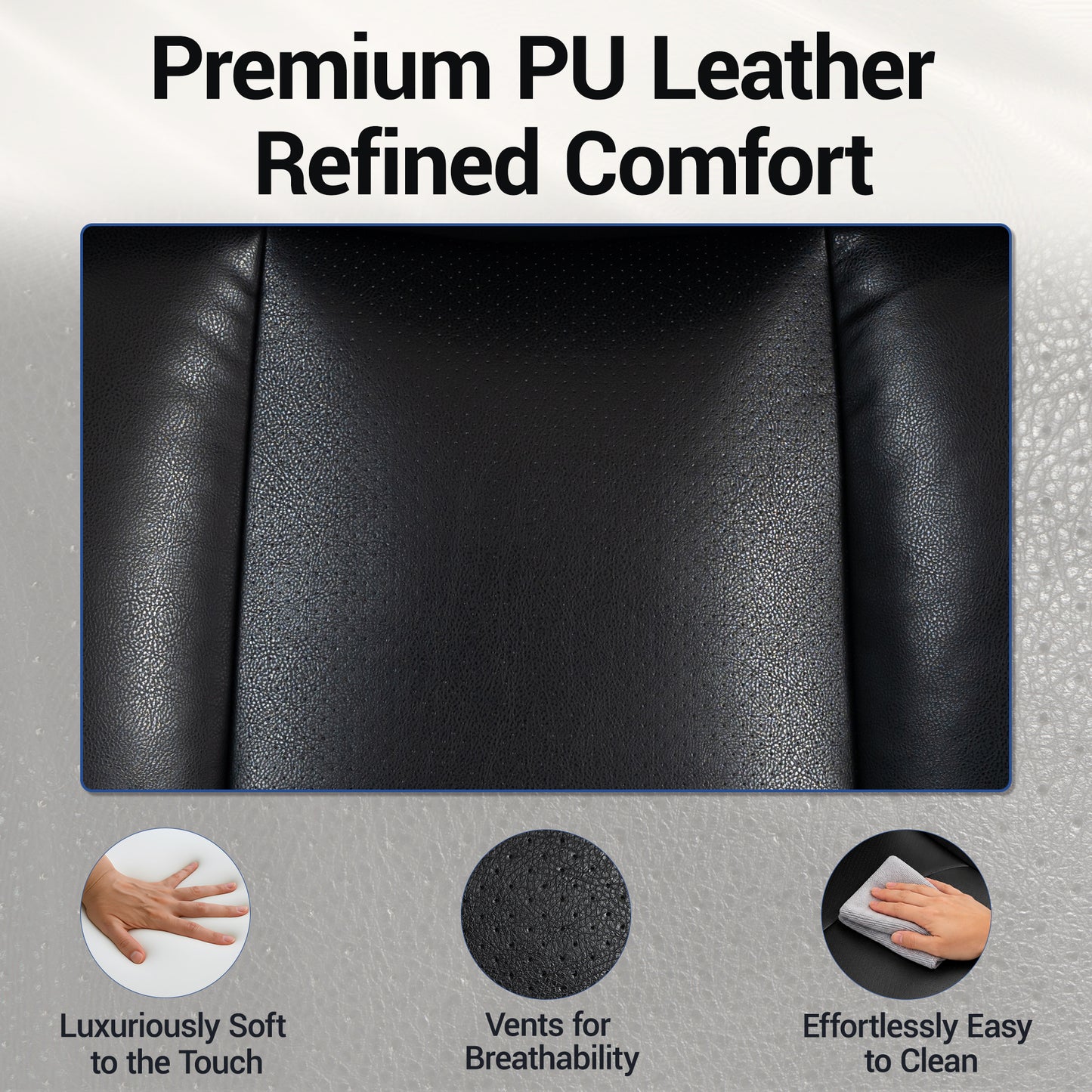 Delmango Executive Office Chair for Big & Tall, USB Charging Port, PU Leather High Back with Footrest, 420lbs Capacity, Electric Recline, Black